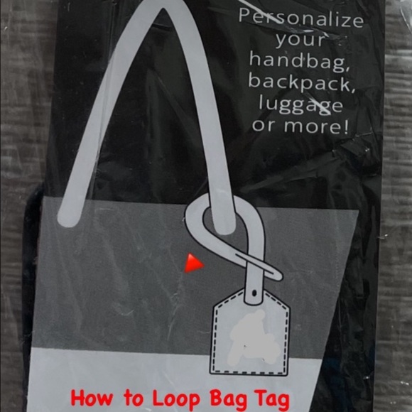 NWT “K•Carroll” Bag Tag Monogram Letter “L” White Bag Tag with “Black” Letter - Picture 4 of 4